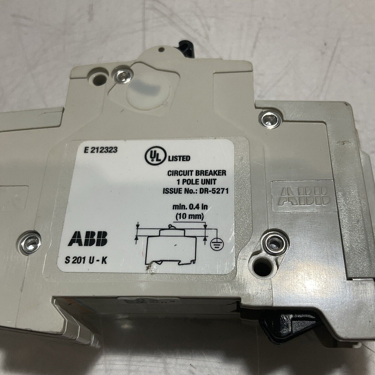 ABB S 201 U-K 20A CIRCUIT BREAKER 1POLE UNIT U3S