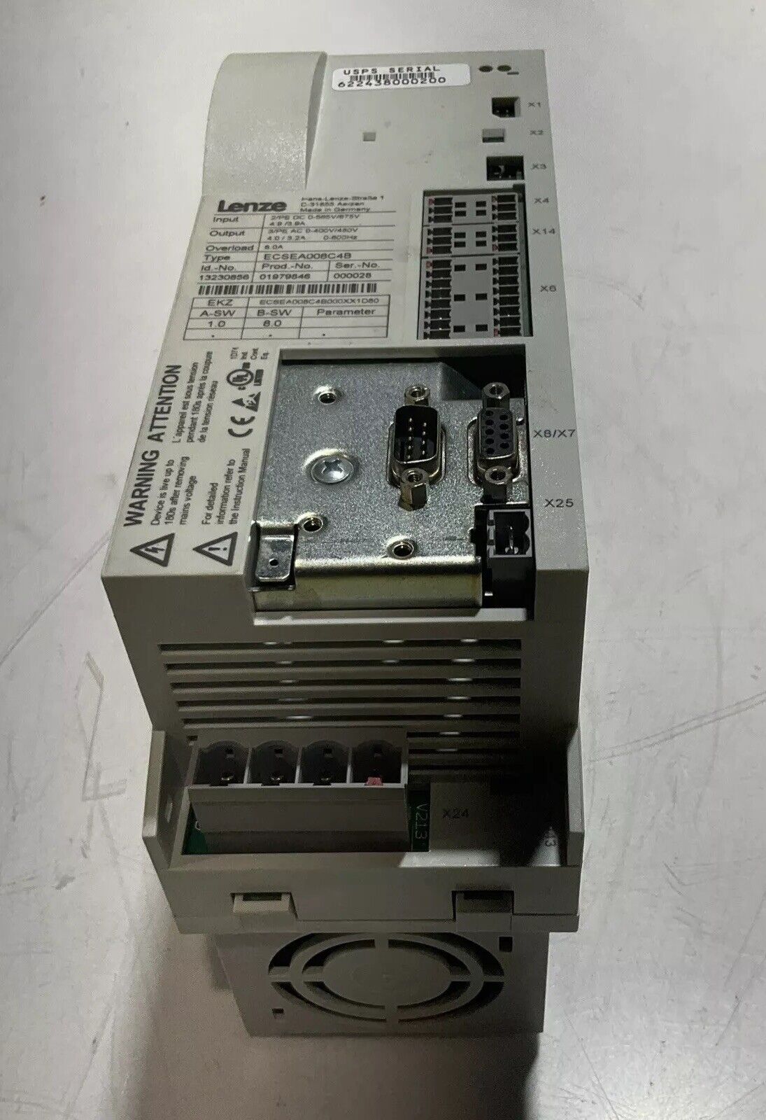 LENZE ECSEA008C4B SERVO DRIVE VARIABLE FREQUENCY MOTOR CONTROLLER INVERTER U3S