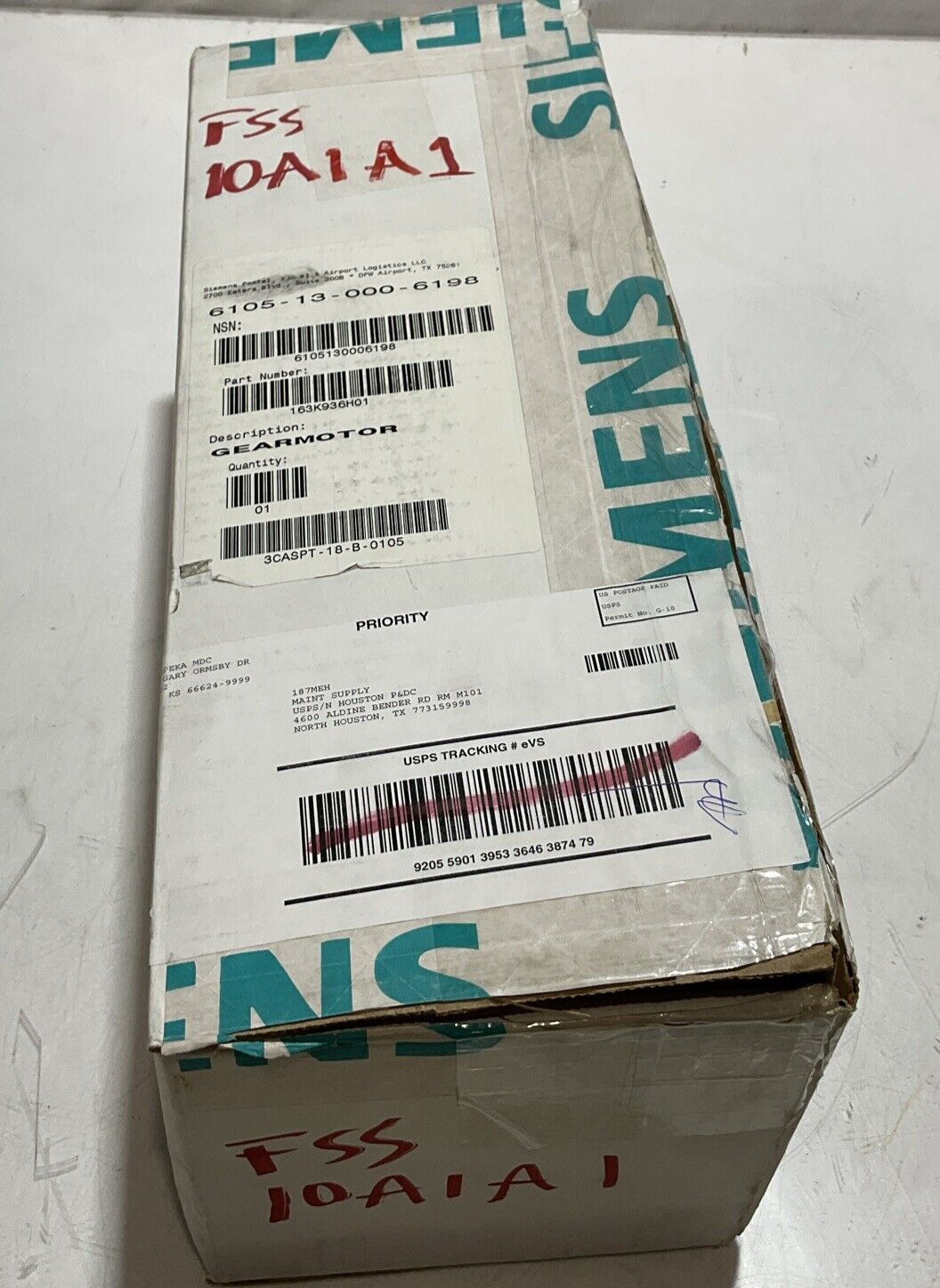DUNKERMOTOTOREN GR 63X55 GEARMOTOR 3100 RPM 220 V U3S