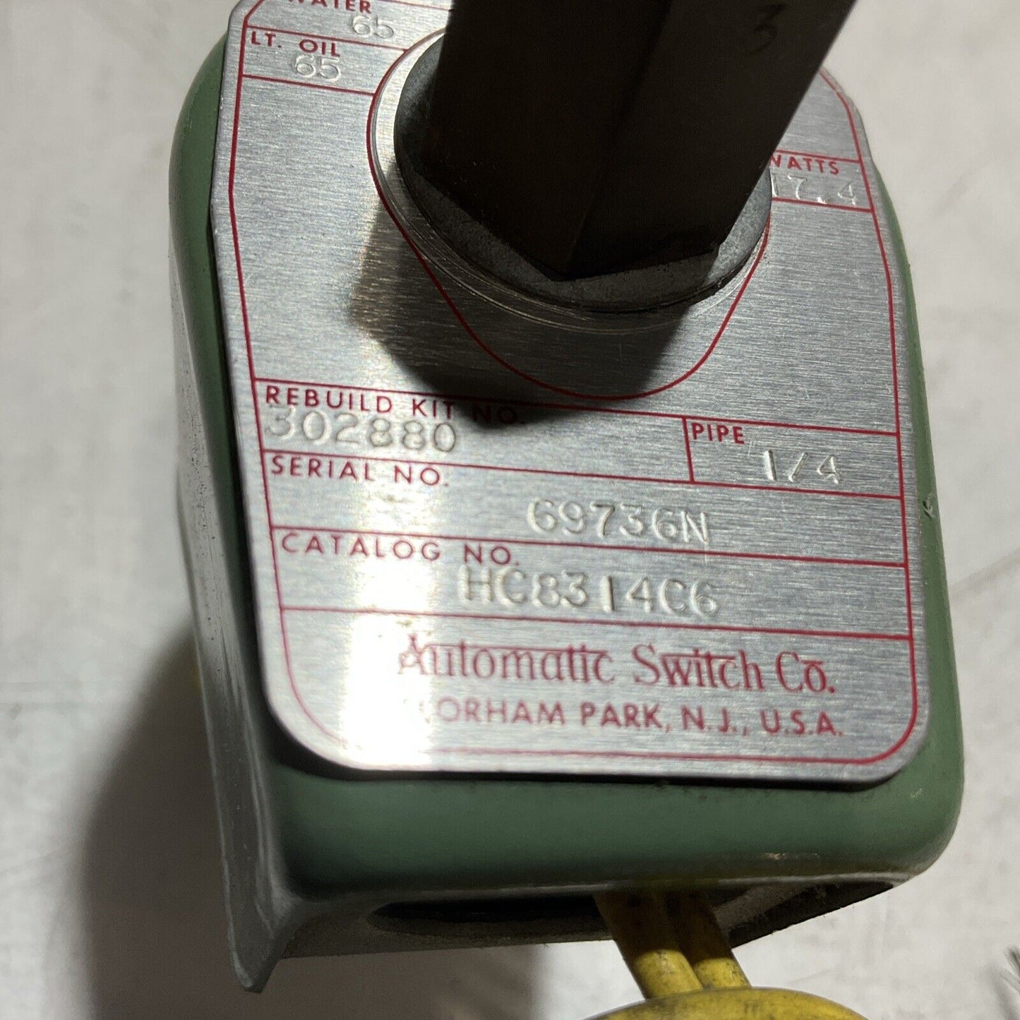 ASCO RED HAT HC8314C6 302880 AIR SOLENID VALVE N3M