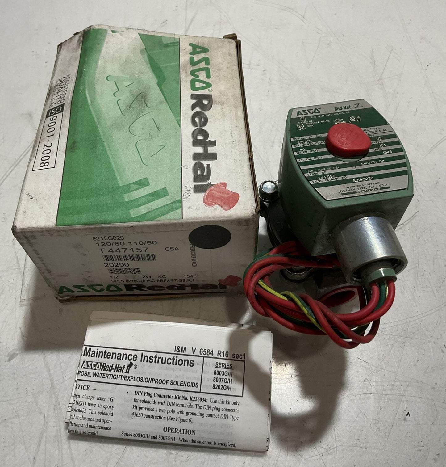 ASCO T447157 MP-C-080 238640-032-D SOLENOID SHUT OFF VALVE 120/60 110/50 FT N3M