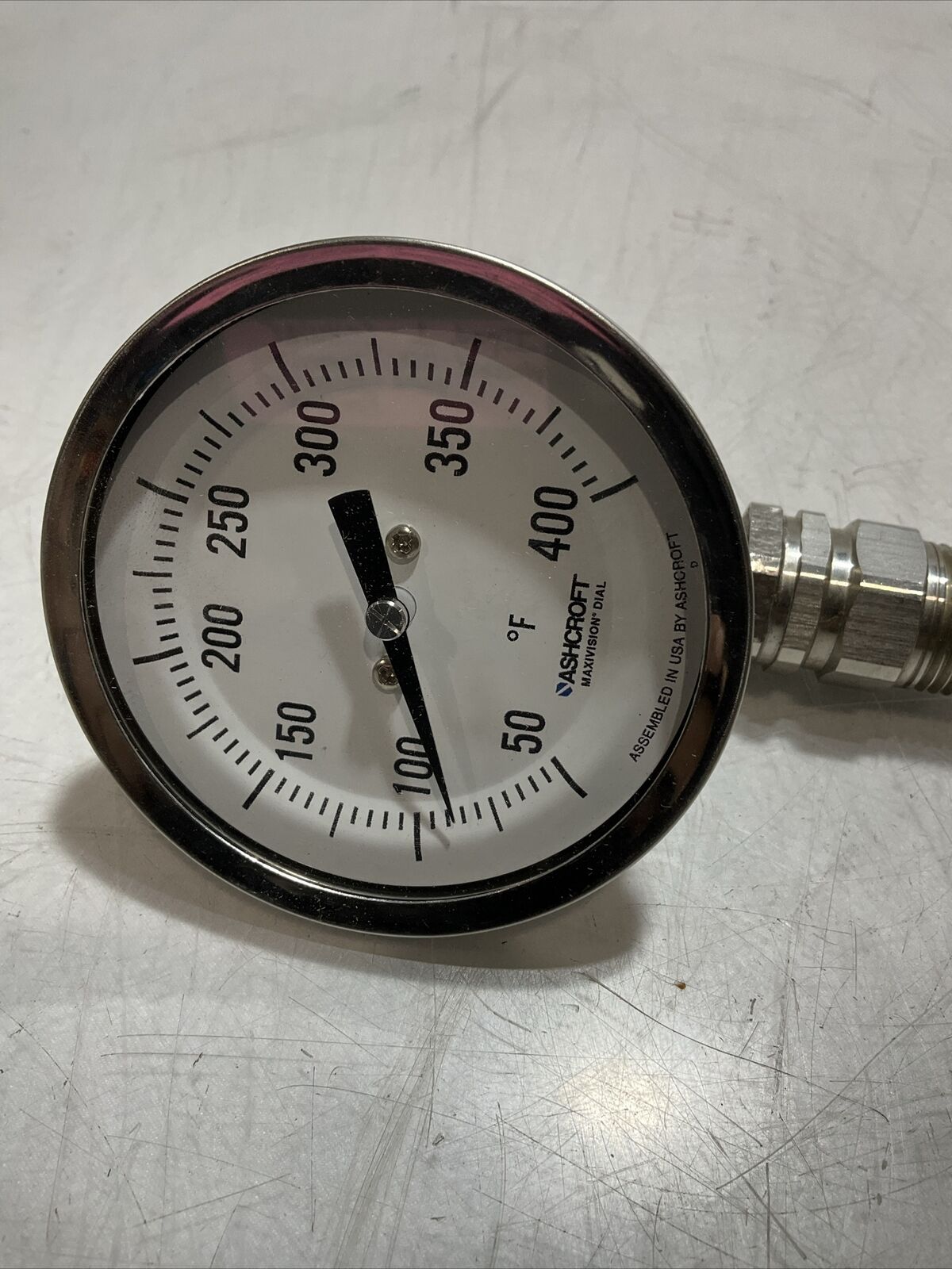 ASHCROFT 30 EL 60 L 025 50/400 BIMETAL THERMOMETER 50/400F 3 IN 1/2 NPT N3M