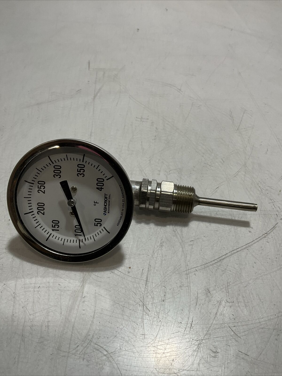 ASHCROFT 30 EL 60 L 025 50/400 BIMETAL THERMOMETER 50/400F 3 IN 1/2 NPT N3M