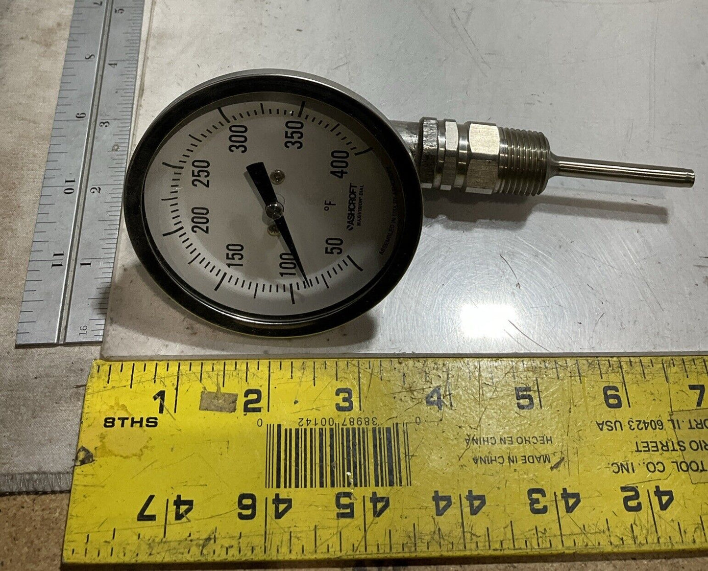 ASHCROFT 30 EL 60 L 025 50/400 BIMETAL THERMOMETER 50/400F 3 IN 1/2 NPT N3M