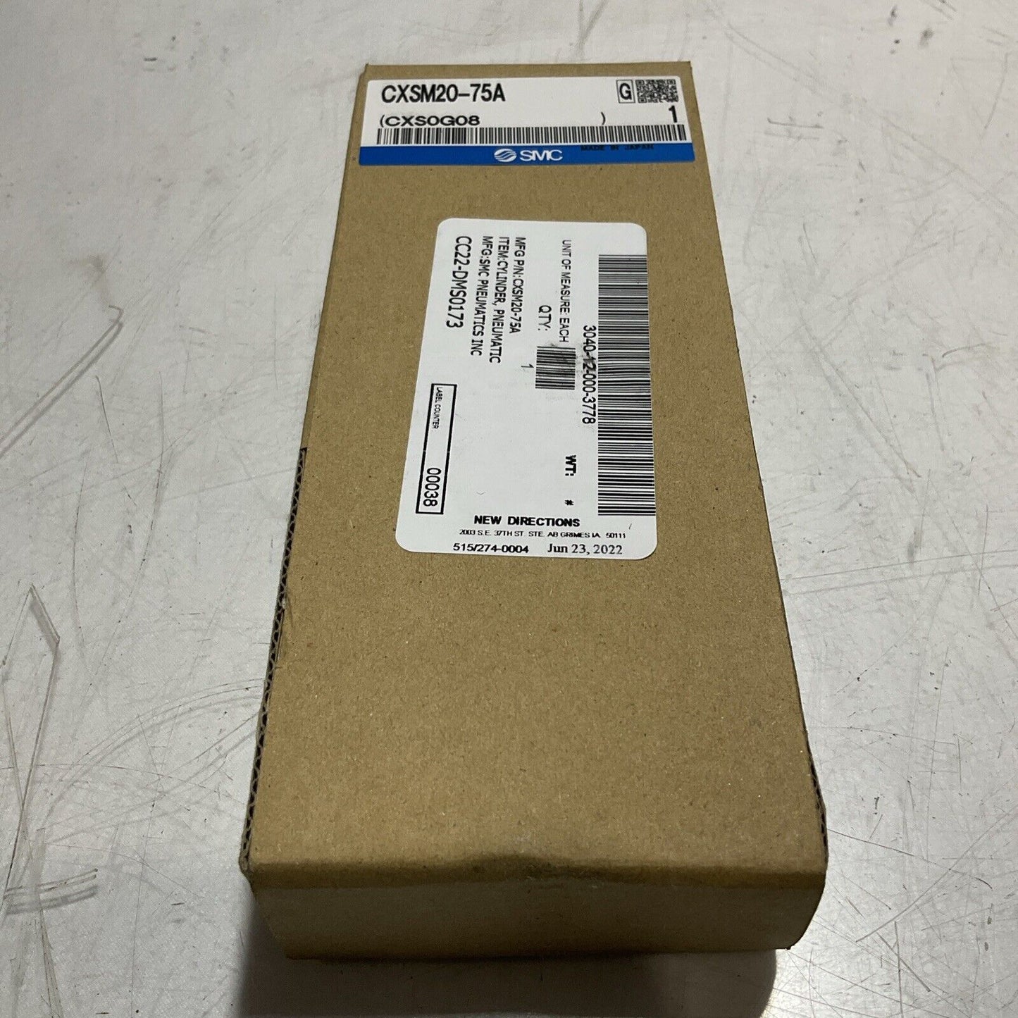 SMC CXSM20-75A PNEUMATIC CYLINDER 0.7WPA U3S