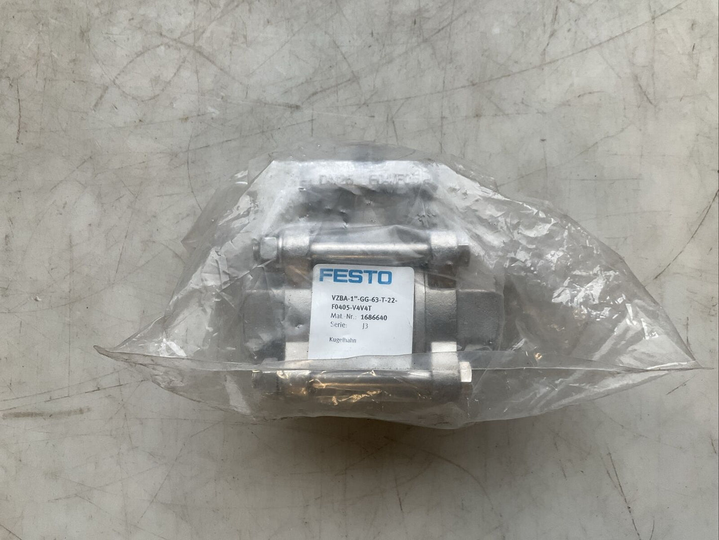 FESTO 1686640 VZBA-1”-GG-63-T-22-F0405-V4V4T BALL VALVE SERIES J3 N3M