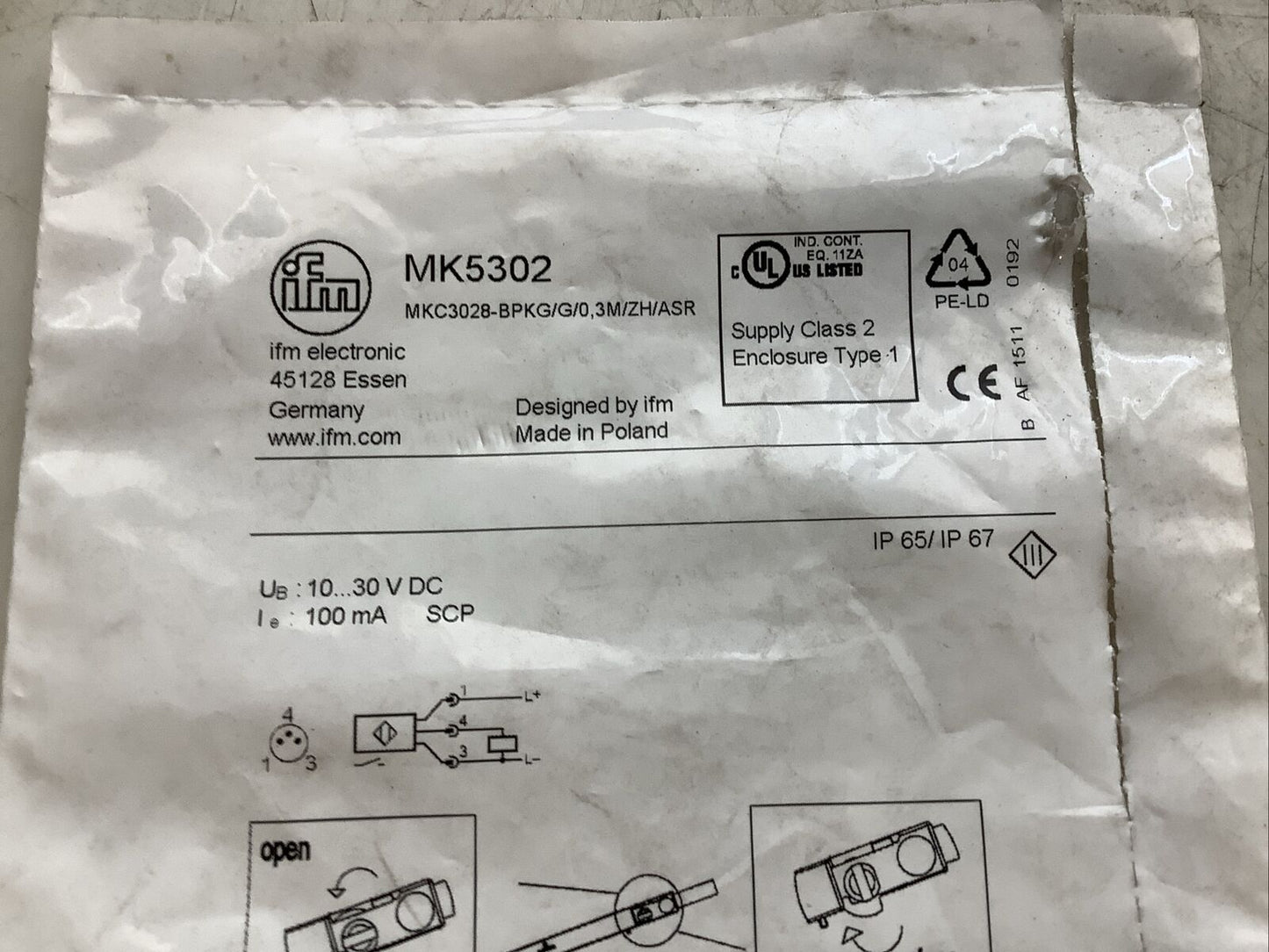 IFM MK5302 MKC3028-BPKG/G/0,3M/ZH/ASR C-SLOT CYLINDER SENSOR N3M