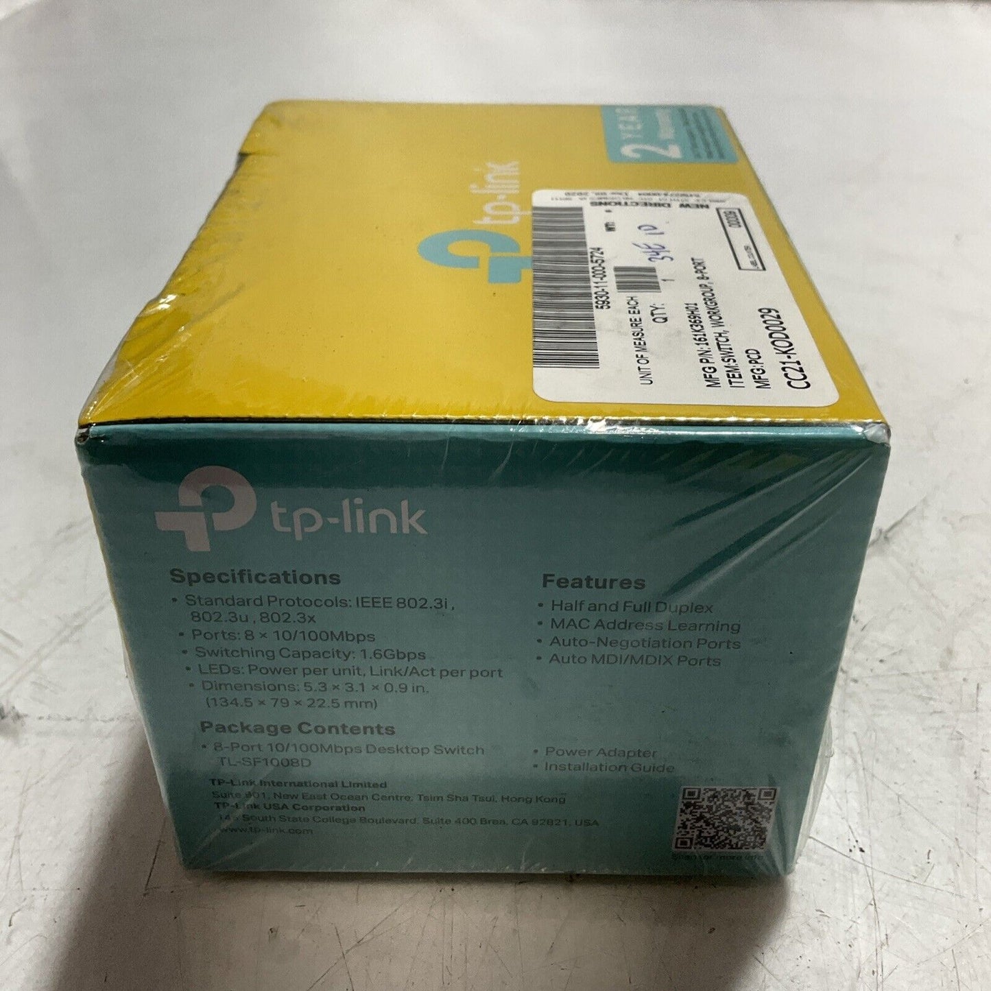 TP-LINK TL-SF1008D 8-PORT 10/100MBPS DESKTOP SWITCH U3S