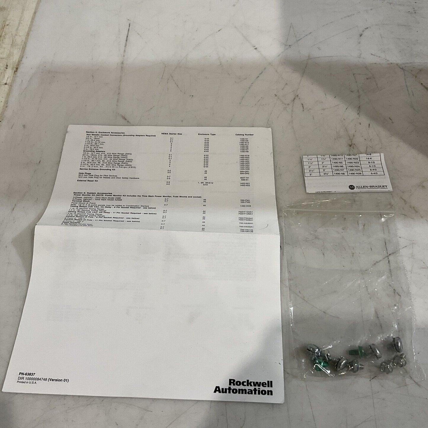 A-B ALLEN-BRADLEY 598-DA15106 STARTER REPLACEMENT ENCLOSURE 15 X 10 X 6 N3M