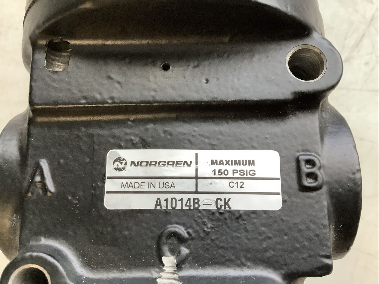 NORGREN A1014B-CK AIR CONTROL VALVE W/ VO4 POPPET 24 VDC .19A 4.5W 150 PSIG N3M