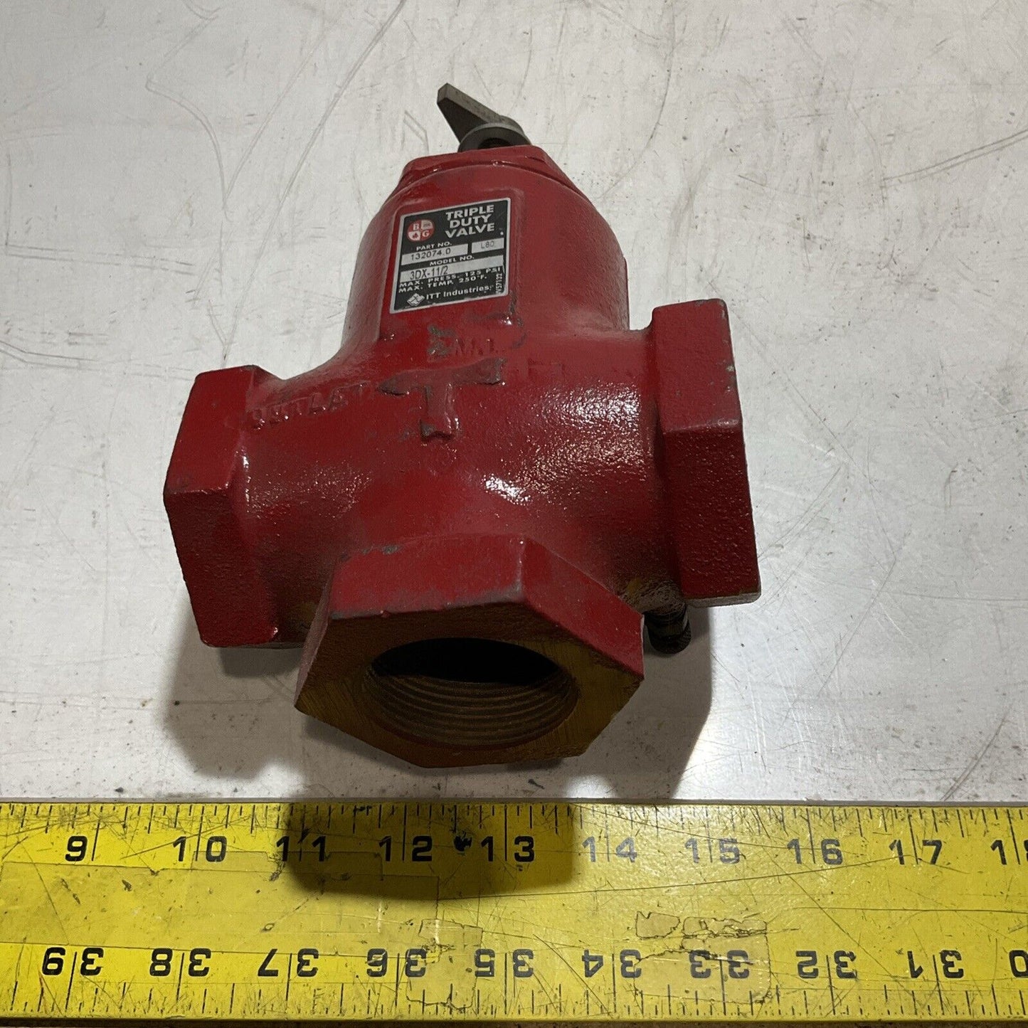 ITT BELL & GOSSETT 1320740 3DX-1 1/2 TRIPLE DUTY VALVE 125 PSI 250 F N3M