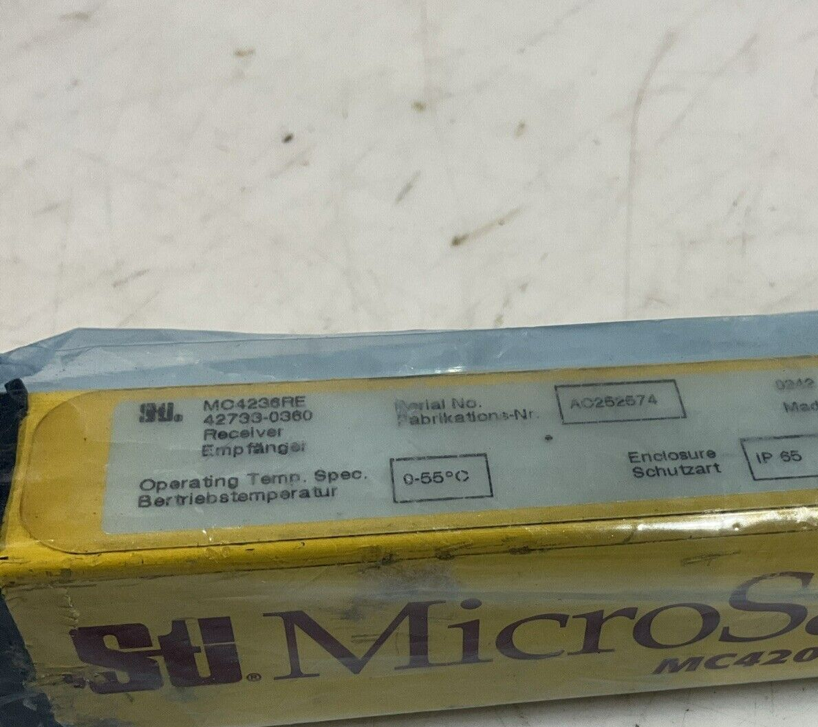 STJ MC4236RE 42733-0360 MICROSAFE MC4200SERIES LIGHT CURTAIN RECIEVER U3S