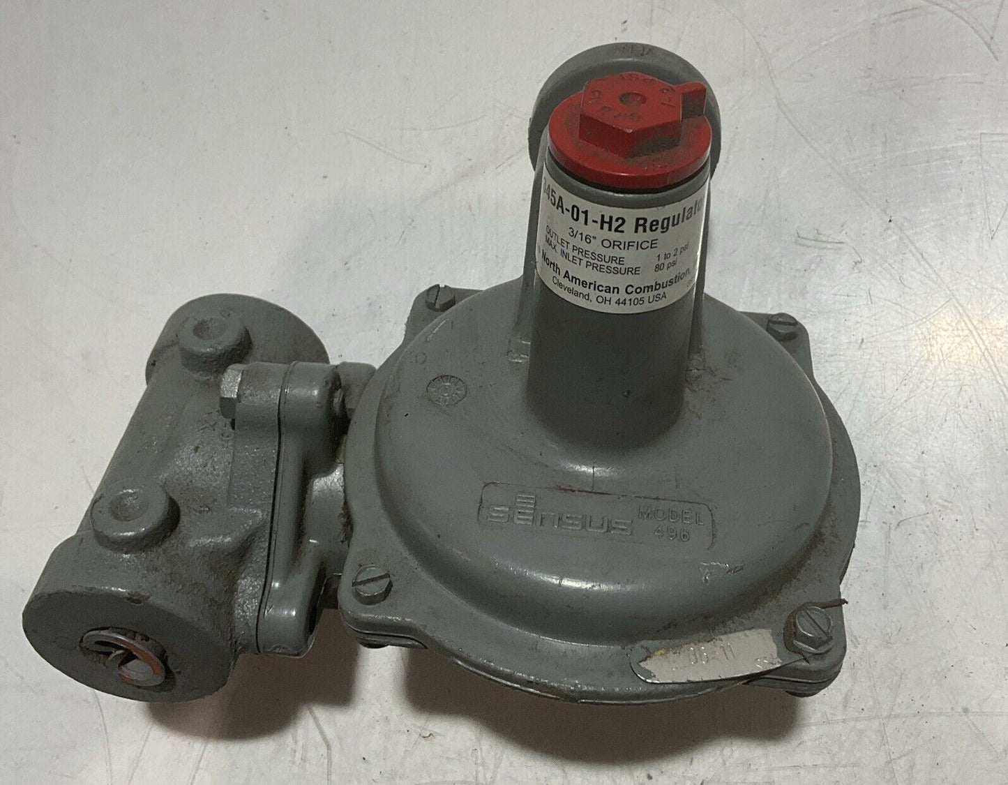 SENSUS 7345A-01-H2 MODEL 496 GAS PRESSURE REGULATOR 80 PSI N3M