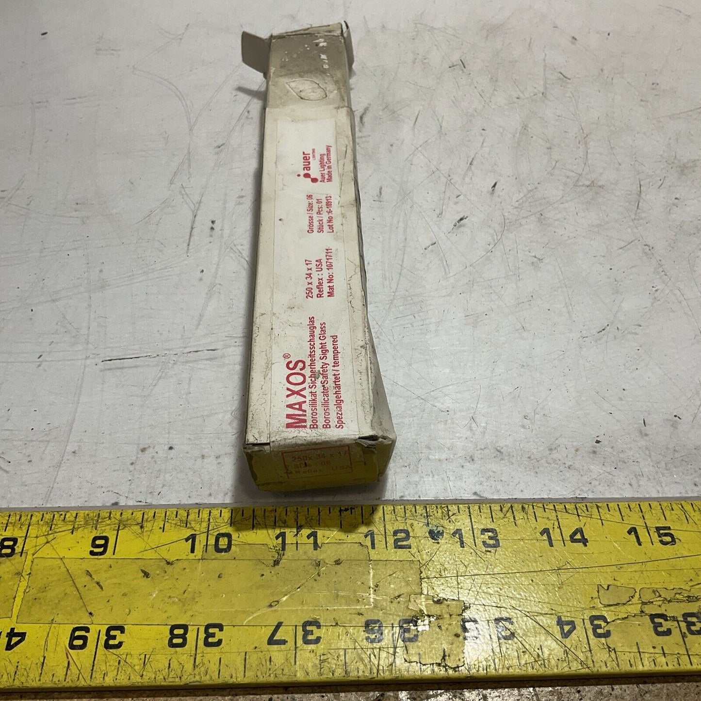 MAXOS 6-18913 BOROSILICATE SAFETY SIGHT GLASS 554