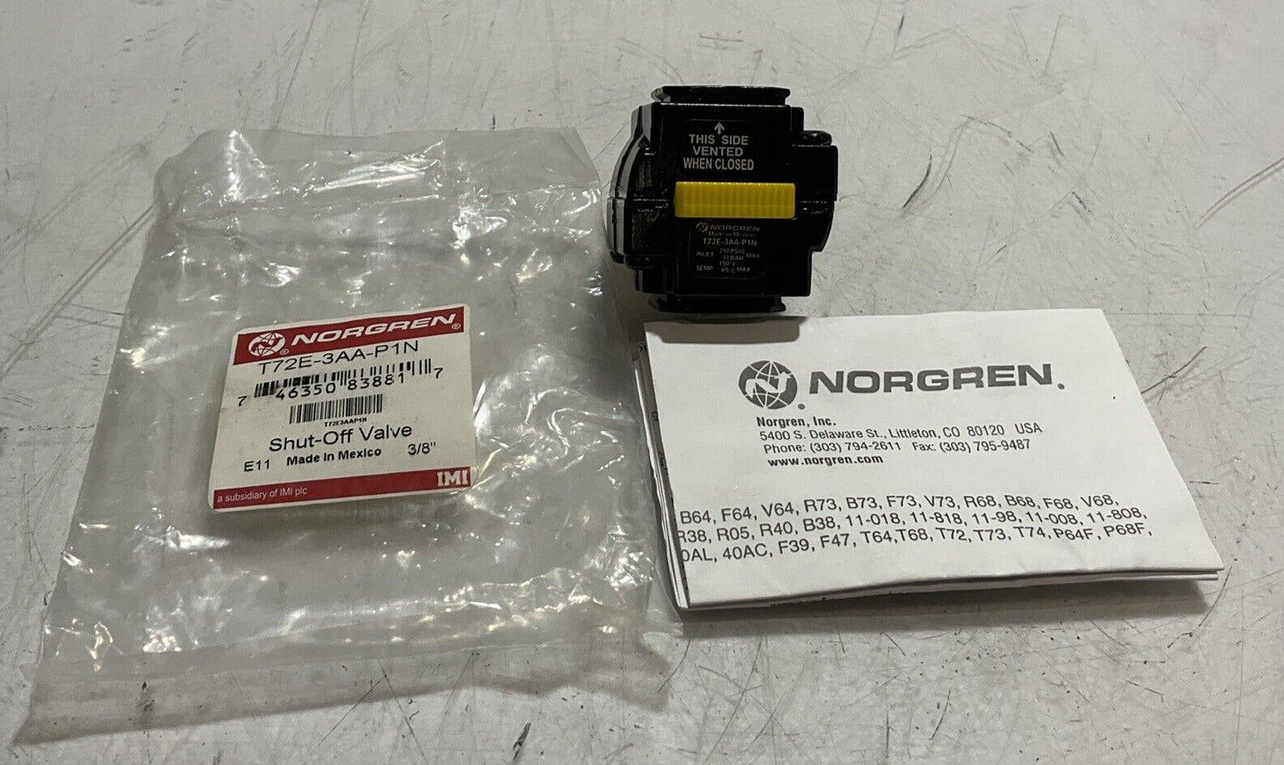 NORGREN T72E-3AA-P1N SHUT-OFF VALVE W/LOCK U3S