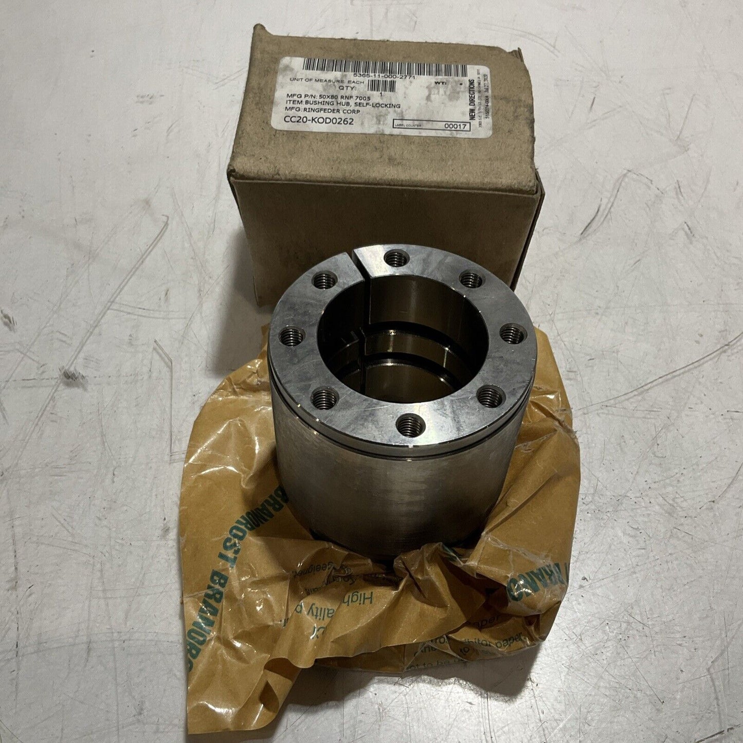 RINGFEDER 50X80 RNF 7005 BUSHING HUB SELF-LOCKING ASSEMBLY U3S