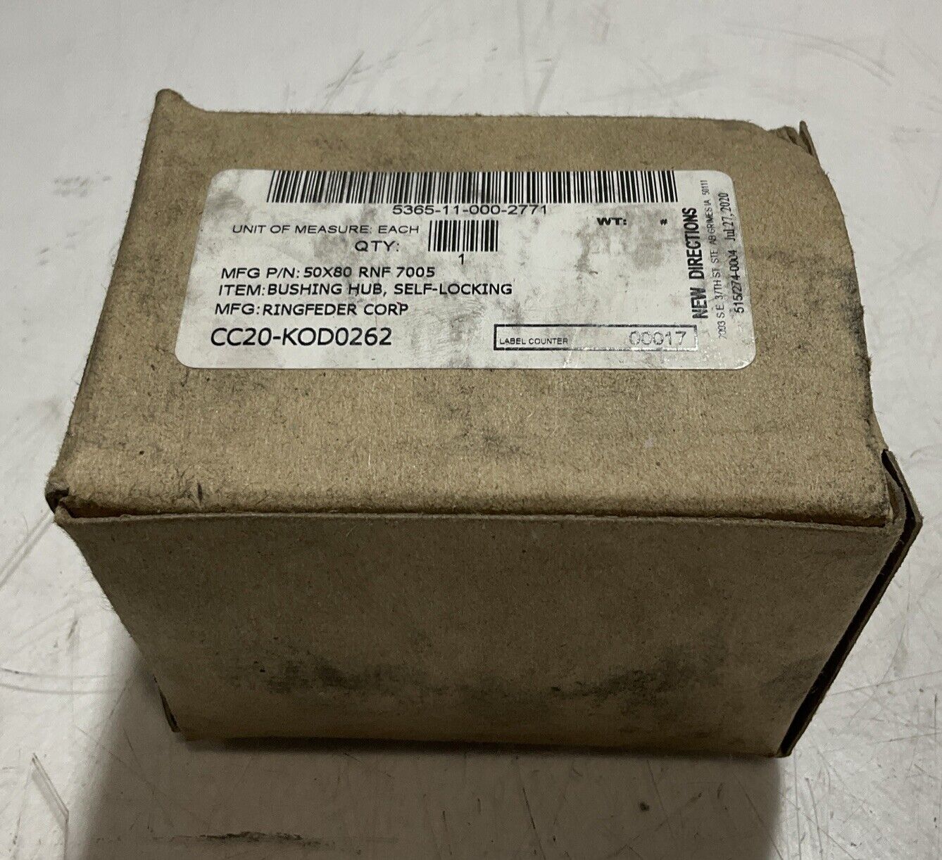 RINGFEDER 50X80 RNF 7005 BUSHING HUB SELF-LOCKING ASSEMBLY U3S