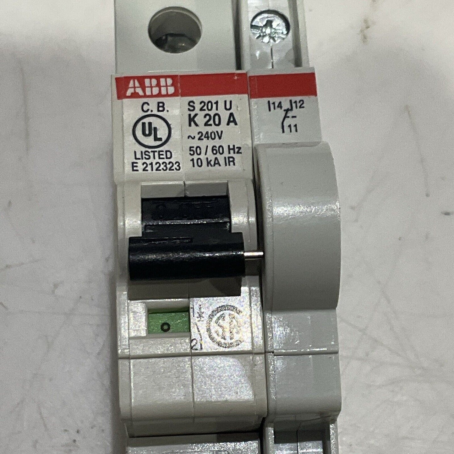 ABB S 201 U K 20 A MINI CIRCUIT BREAKER 240V 50/60HZ LOT OF 4 U3S