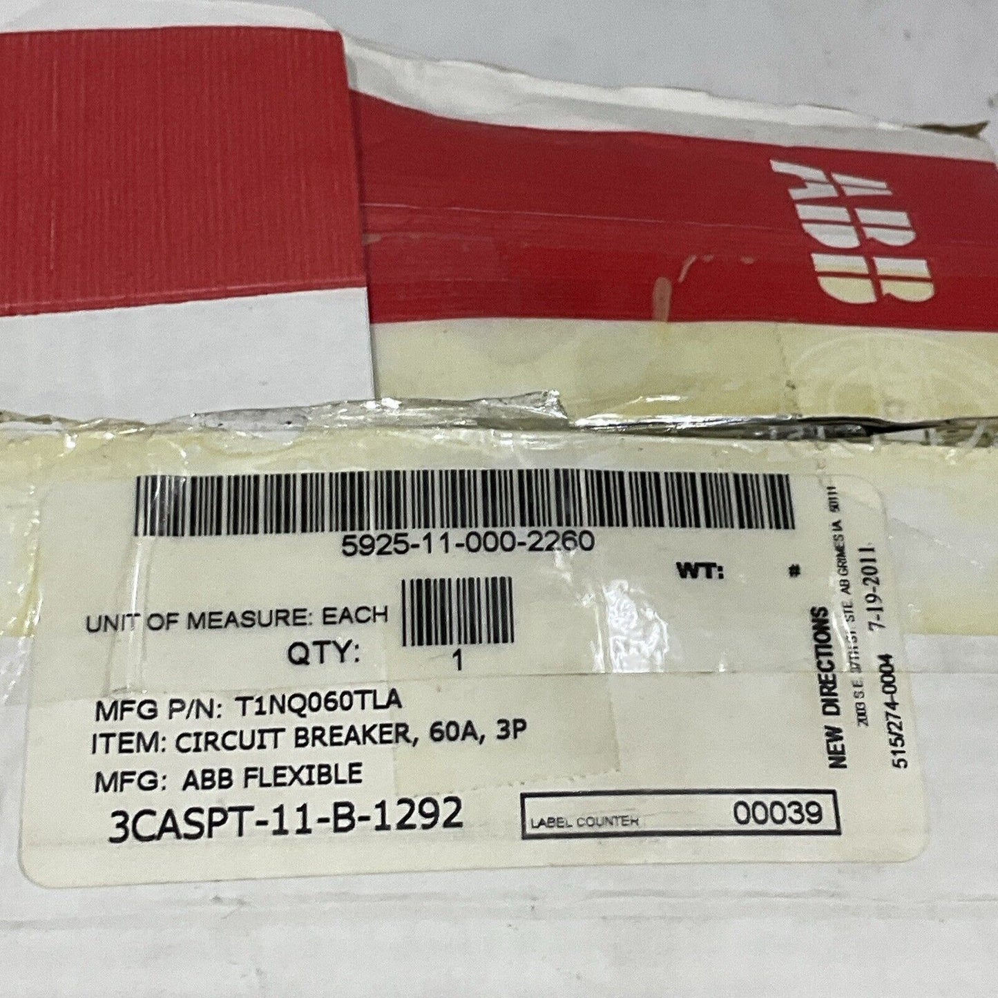 ABB SACE TMAX T1 N 100 CIRCUIT BEAKER 3 P 40 A 500 V TYPE T1N U3S