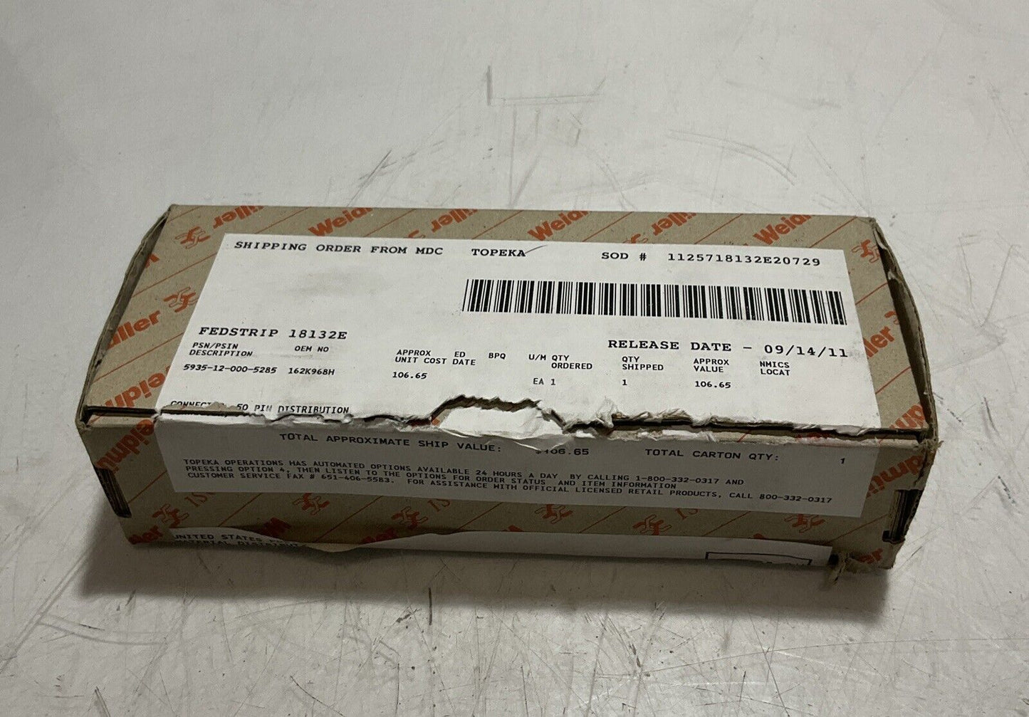 WEIDMULLER 8155640000 RS SD50B UNC LPK2 RSSD 50B/LPK2H TERMINAL BLOCK U3S