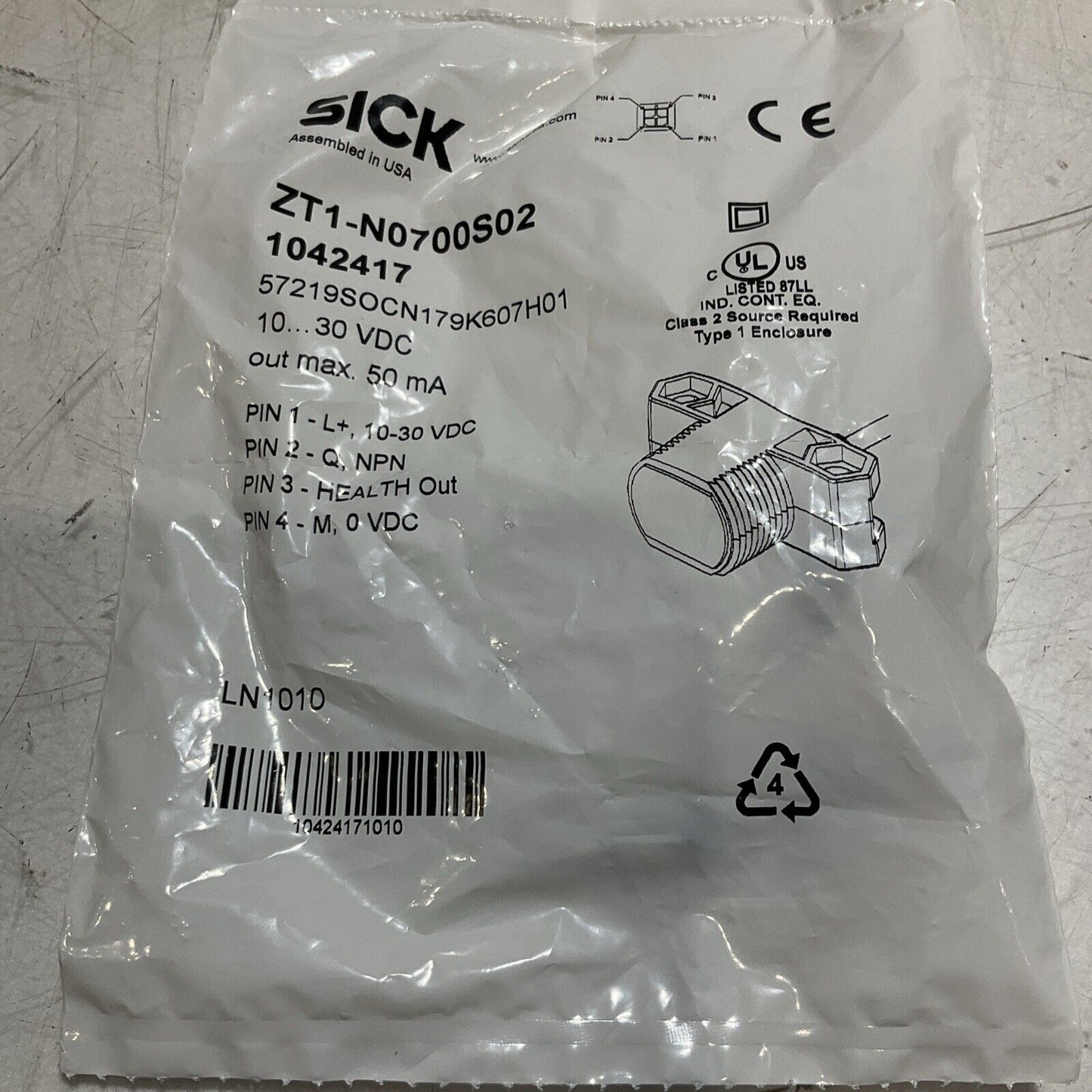 SICK ZT1-N0700S02 SENSOR PROXIMITY BELT TAB LOCATION 30VDC LOT OF 2 U3S