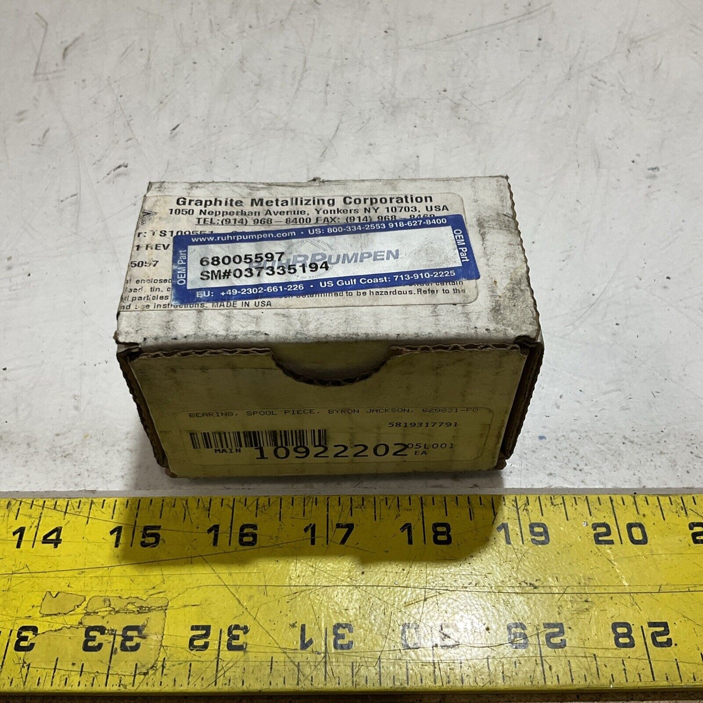 GRAPHALLOY 68005597 SM#037335194 BEARINGS SPOOL PIECE BYRON JACKSON 620831 554