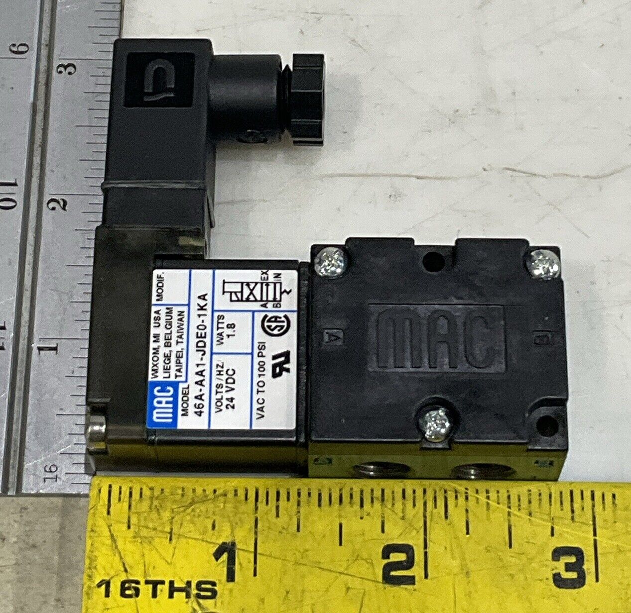MAC 46A-AA1-JDE0-1KA PNEUMATIC SOLENOID VALVE 24VDC 1.8W U3S