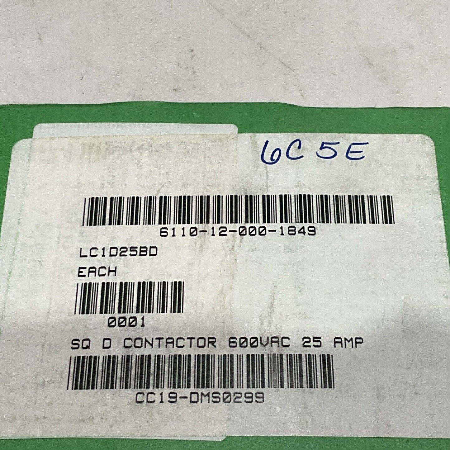 SCHNEIDER ELECTRIC LAD4TBDL LC1D25 CONTACTOR 25A 600V 50/60 HZ U3S