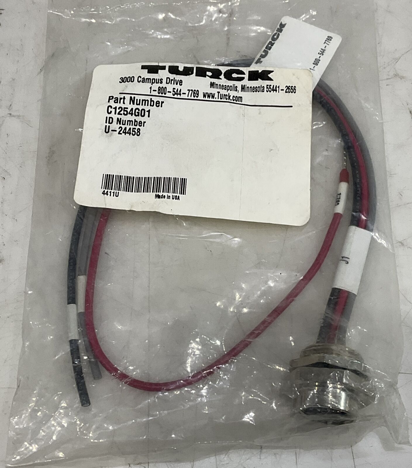 TURCK C1254G01 U-24458 M16 CABLE ASSEMBLY U3S
