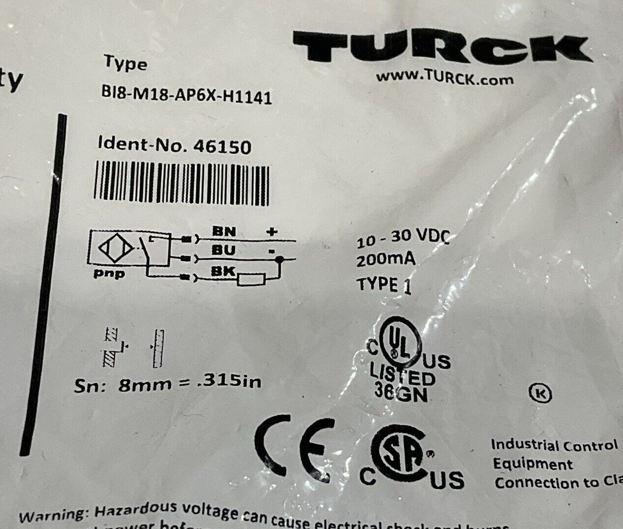 TURCK BI8-M18-AP6X-H1141 46150 PROXIMITY SENSOR U3S