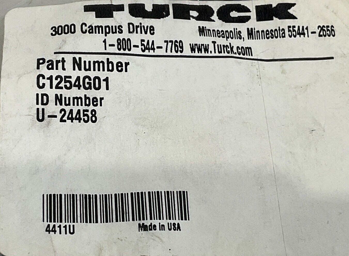 TURCK C1254G01 U-24458 M16 CABLE ASSEMBLY U3S