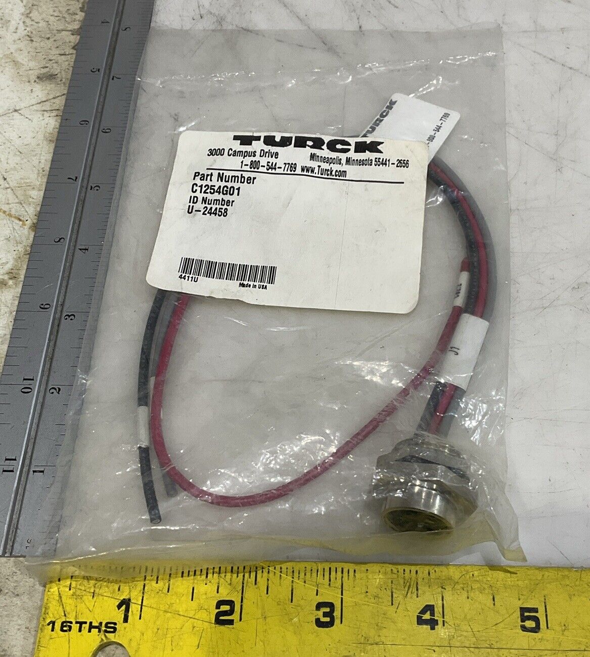 TURCK C1254G01 U-24458 M16 CABLE ASSEMBLY U3S