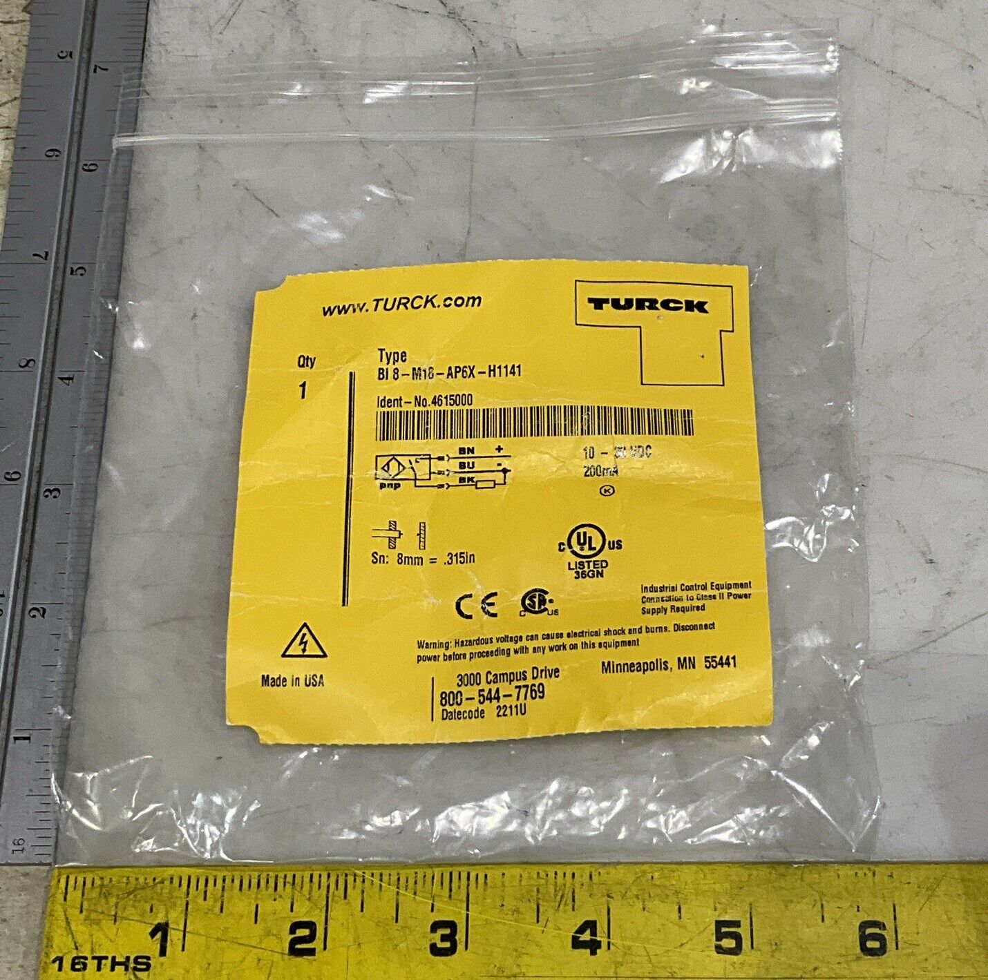 TURCK BI8-M18-AP6X-H1141 PROXIMITY SENSOR U3S