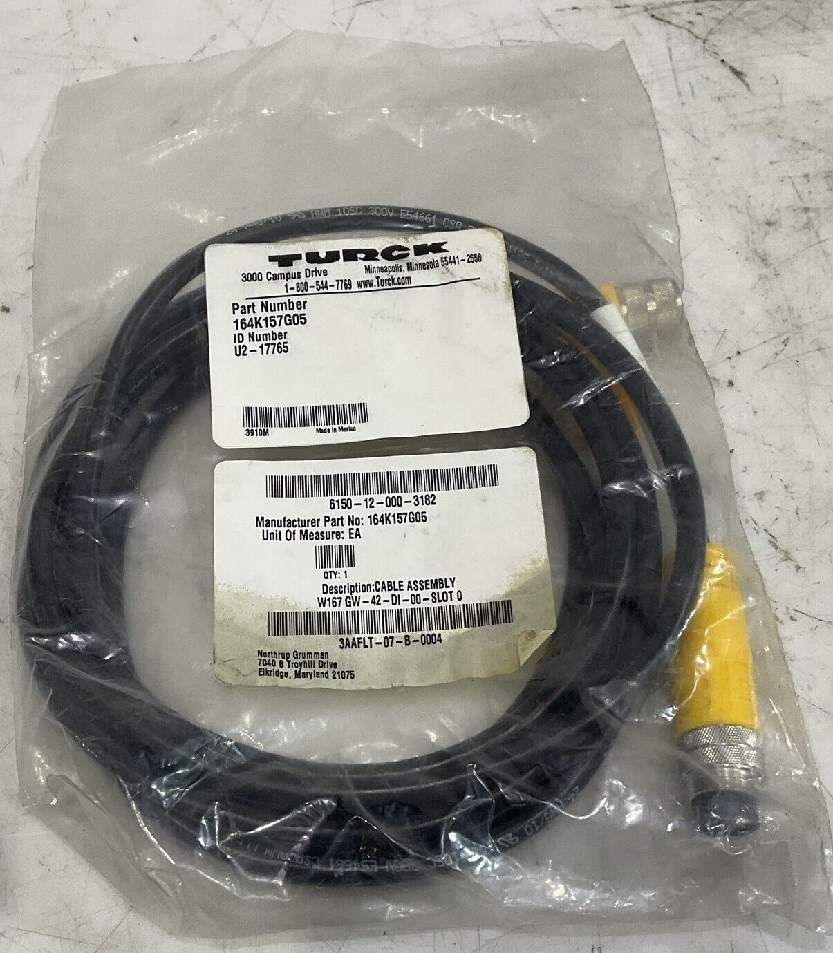 TURCK 164K157G05 U2-17765 CABLE ASSEMBLY U3S