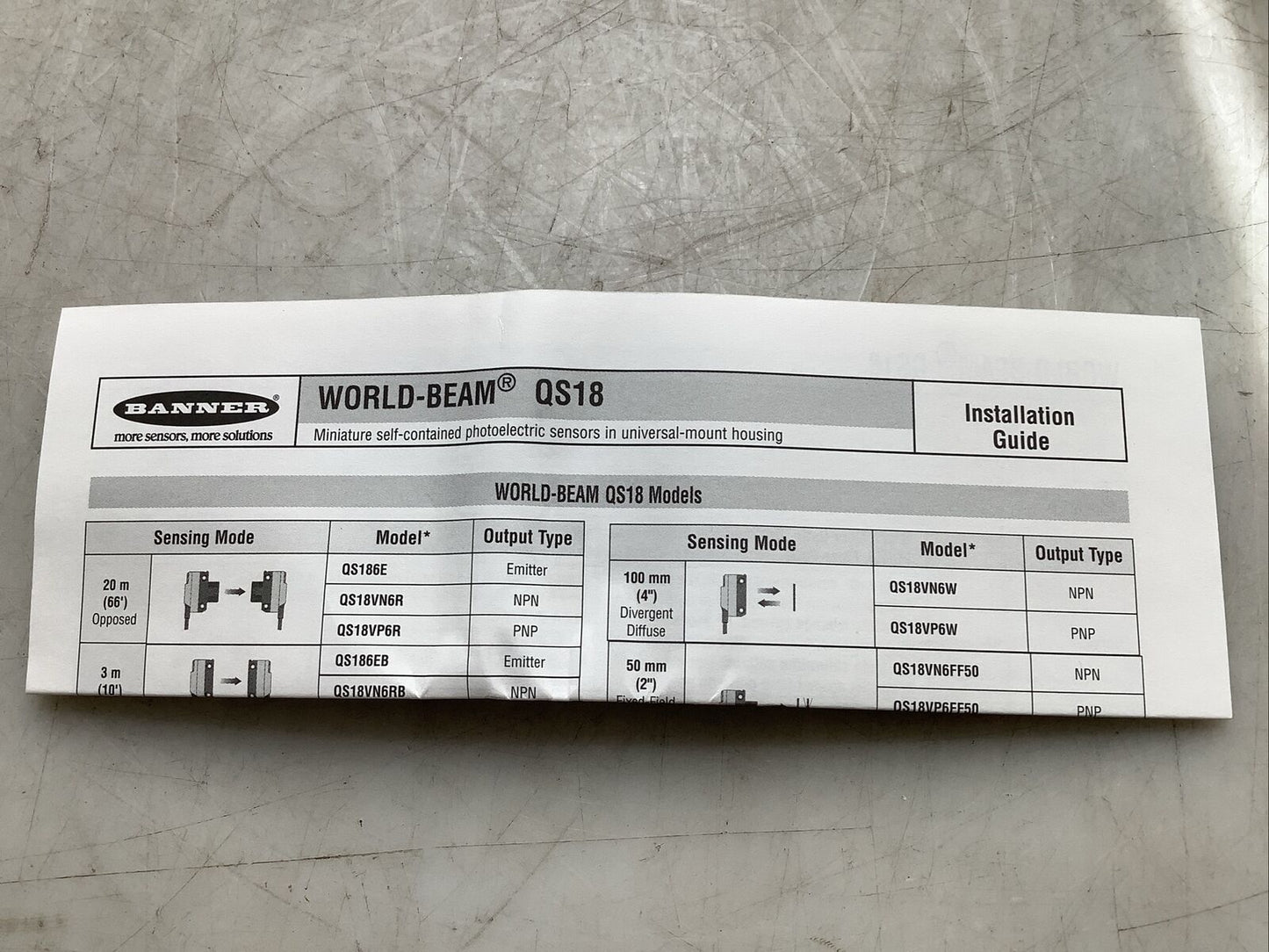 BANNER QS18RPH6LPQ8 81541 PHOTOELECTRIC SENSOR U3S