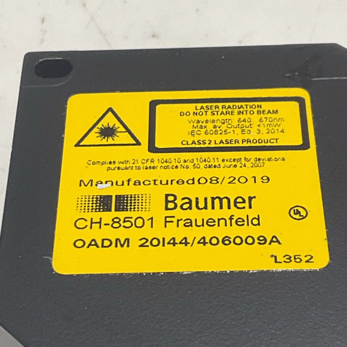 BAUMER OADM 20I44/406009A PHOTOELECTRIC DISTANCE SENSOR LONG 28V RANGE 675NM U3S