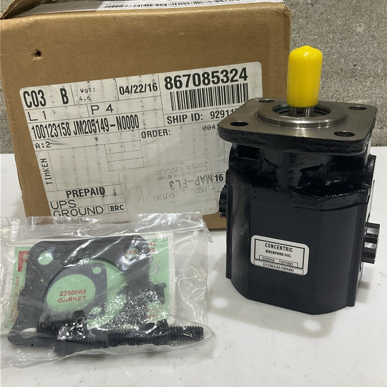 H3 Rockford G1236A3A100N00 050217 1321082 Concentric Hydraulic