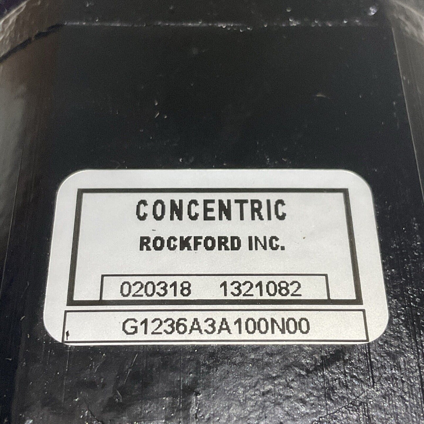 CONCENTRIC ROCKFORD INC. G1236A3A100N00 HYDRAULIC GEAR PUMP 020318 1321082 U3S