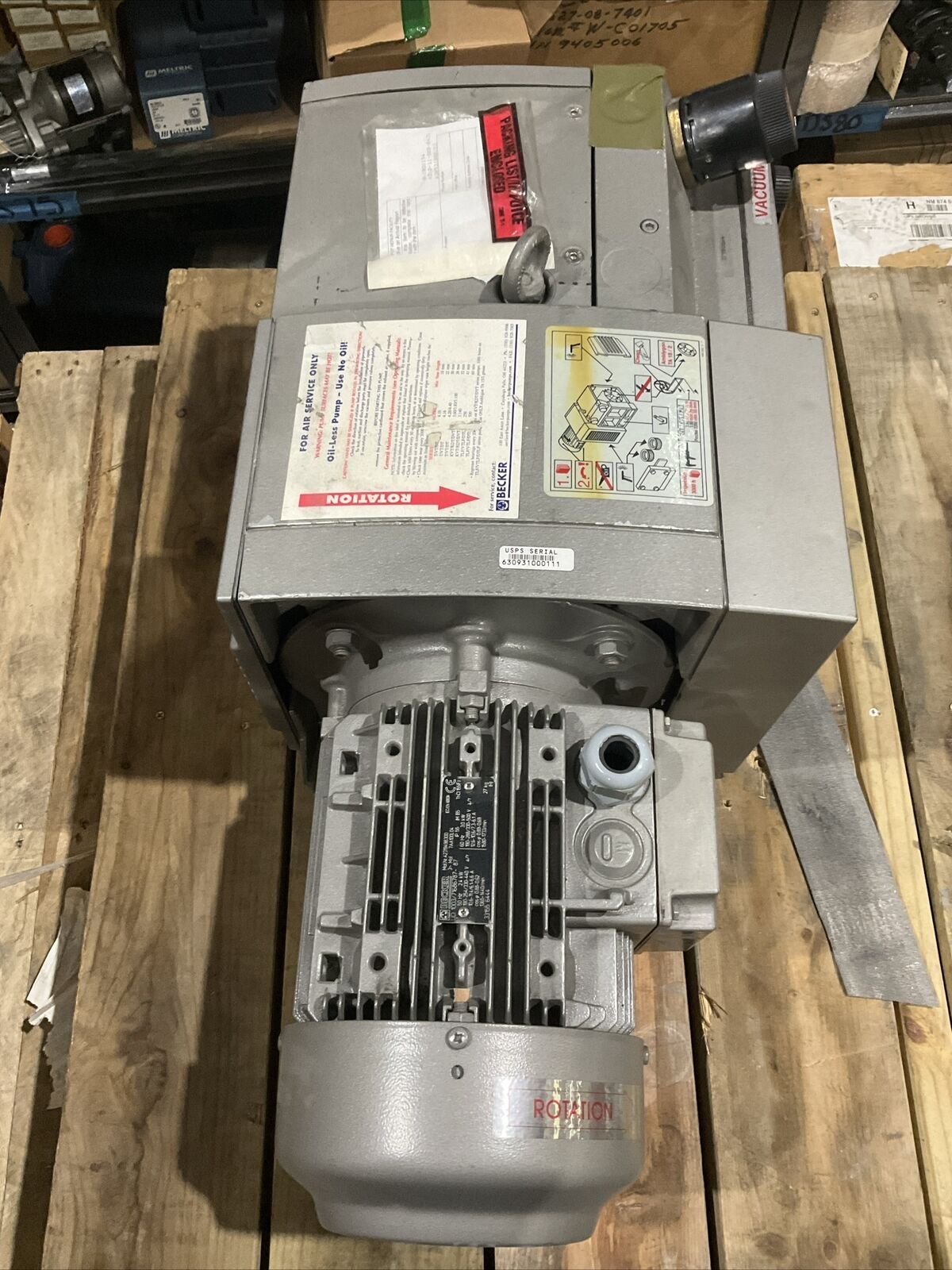 2009 BECKER D2388787 KVT 3.60 VACCUM PUMP 50/60HZ 1420/1715 RPM 1.35/1.70 KW U3S