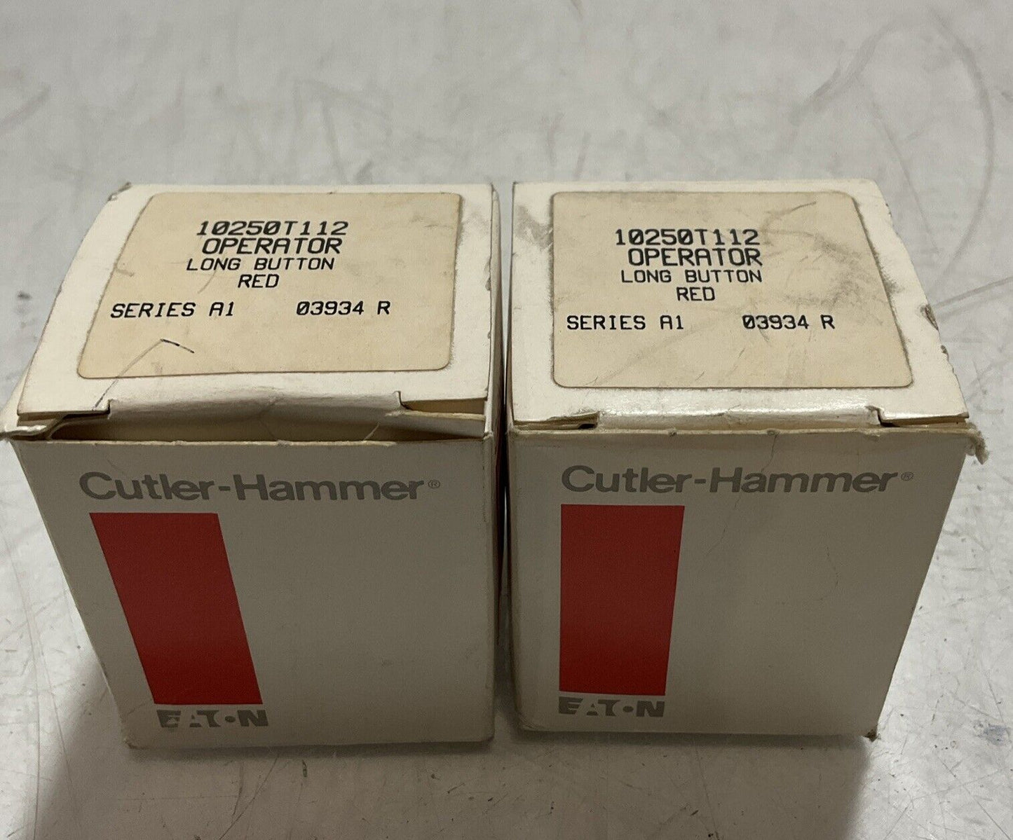 CUTLER-HAMMER 10250T112 OPERATOR LONG RED BUTTON LOT OF 2 U3S