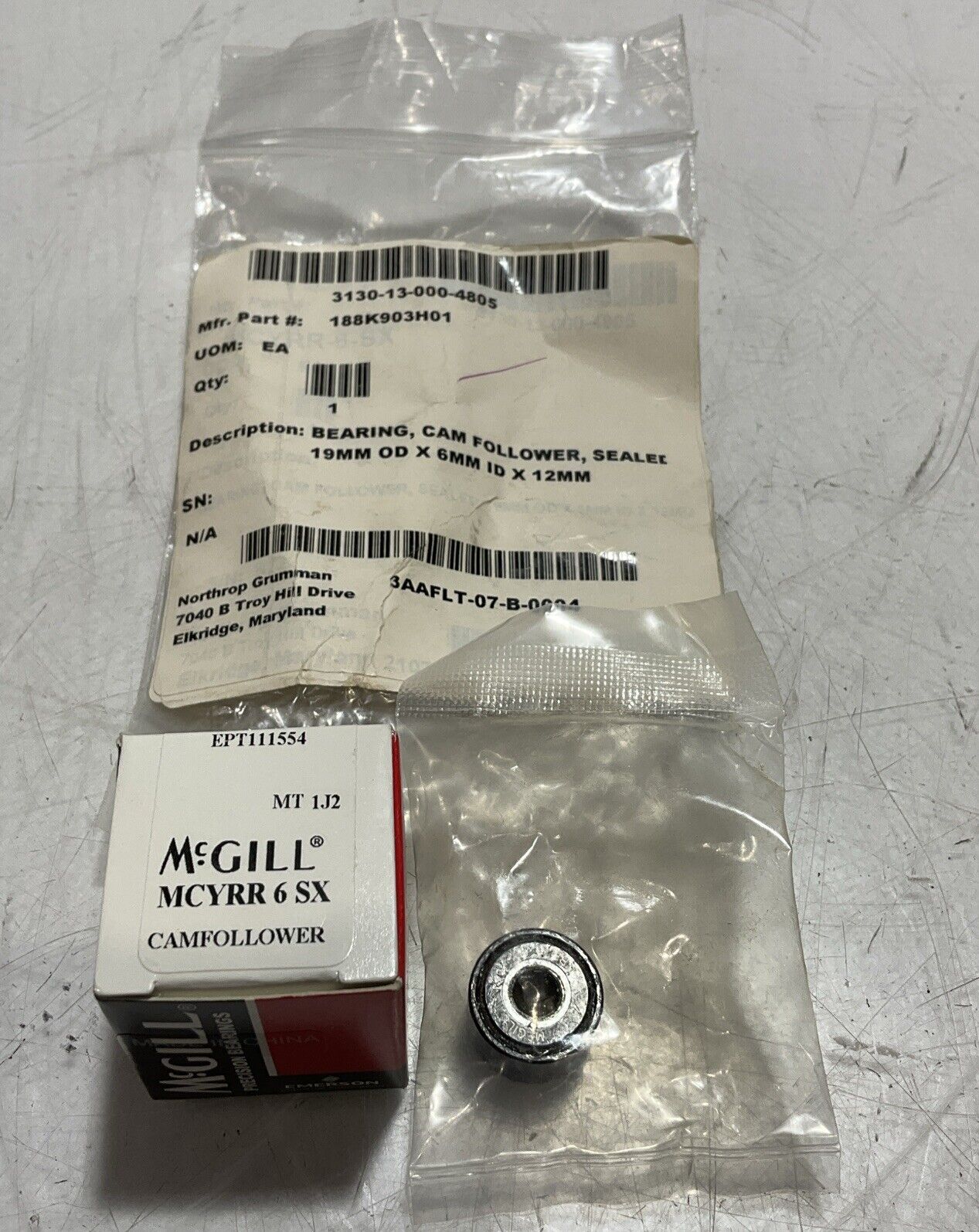 MCGILL MCYRR6SX SEALED YOKE ROLLERS BEARINGS U3S