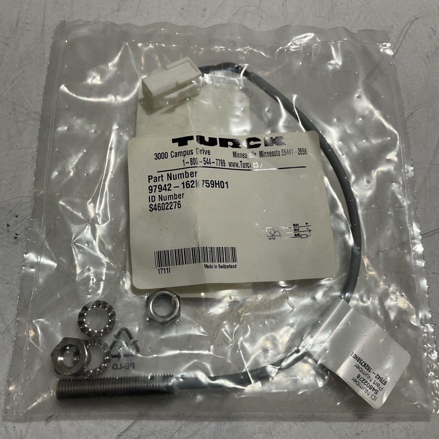 TURCK BI1.5-EG08-AP6X/CS11243 INDUCTIVE SENSOR 8MM,DC,PNP,3 WIRE U3S