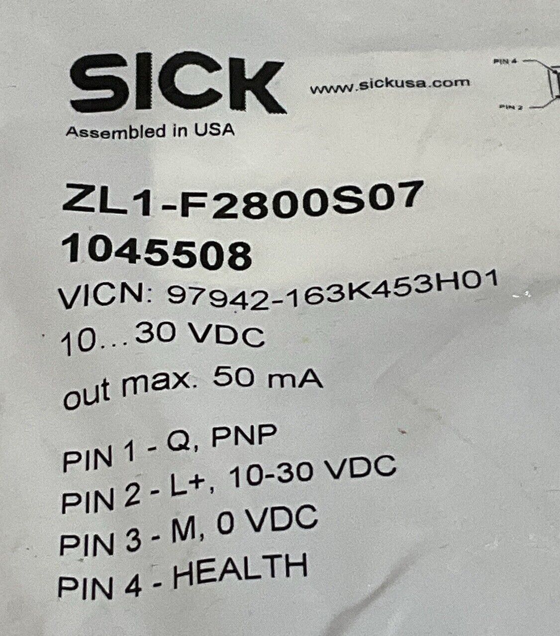 SICK ZL1-F2800S07 PHOTOELECTRIC SENSOR LOT OF 6 U3S