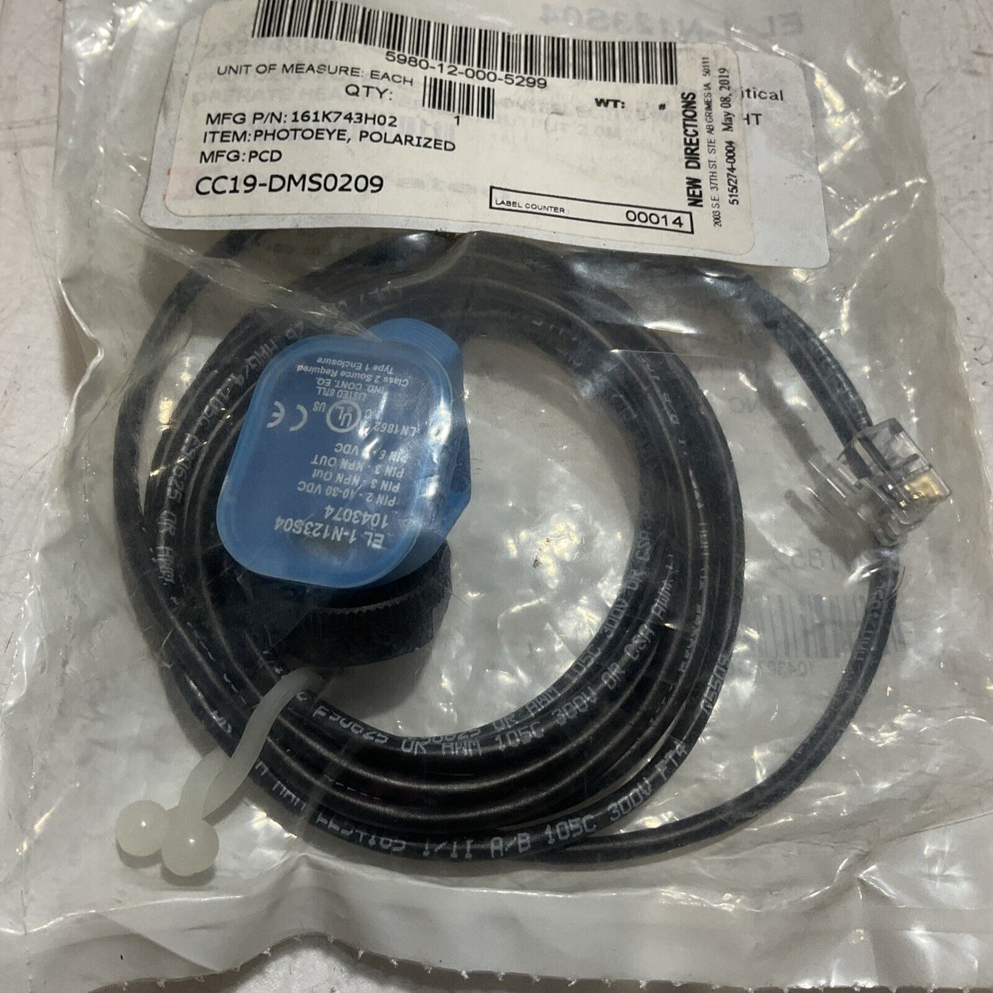 SICK EL1-N123S04 POLARIZED PHOTOEYE SENSOR 30VDC U3S