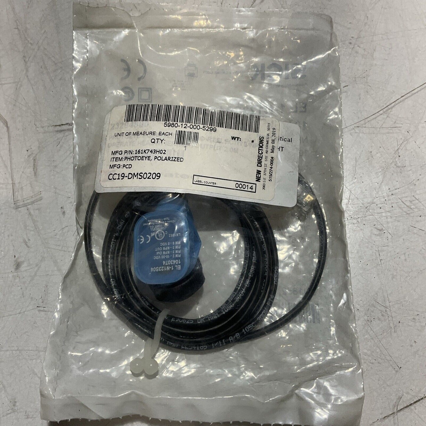 SICK EL1-N123S04 POLARIZED PHOTOEYE SENSOR 30VDC U3S