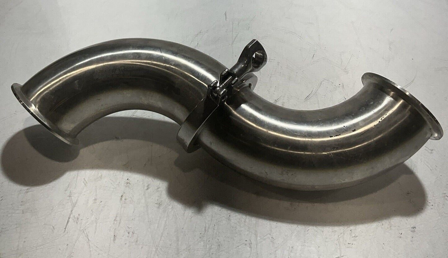 QTY 2 SANITARY SS2CM ELBOW WITH CLAMP 90DEG PIPE RM6