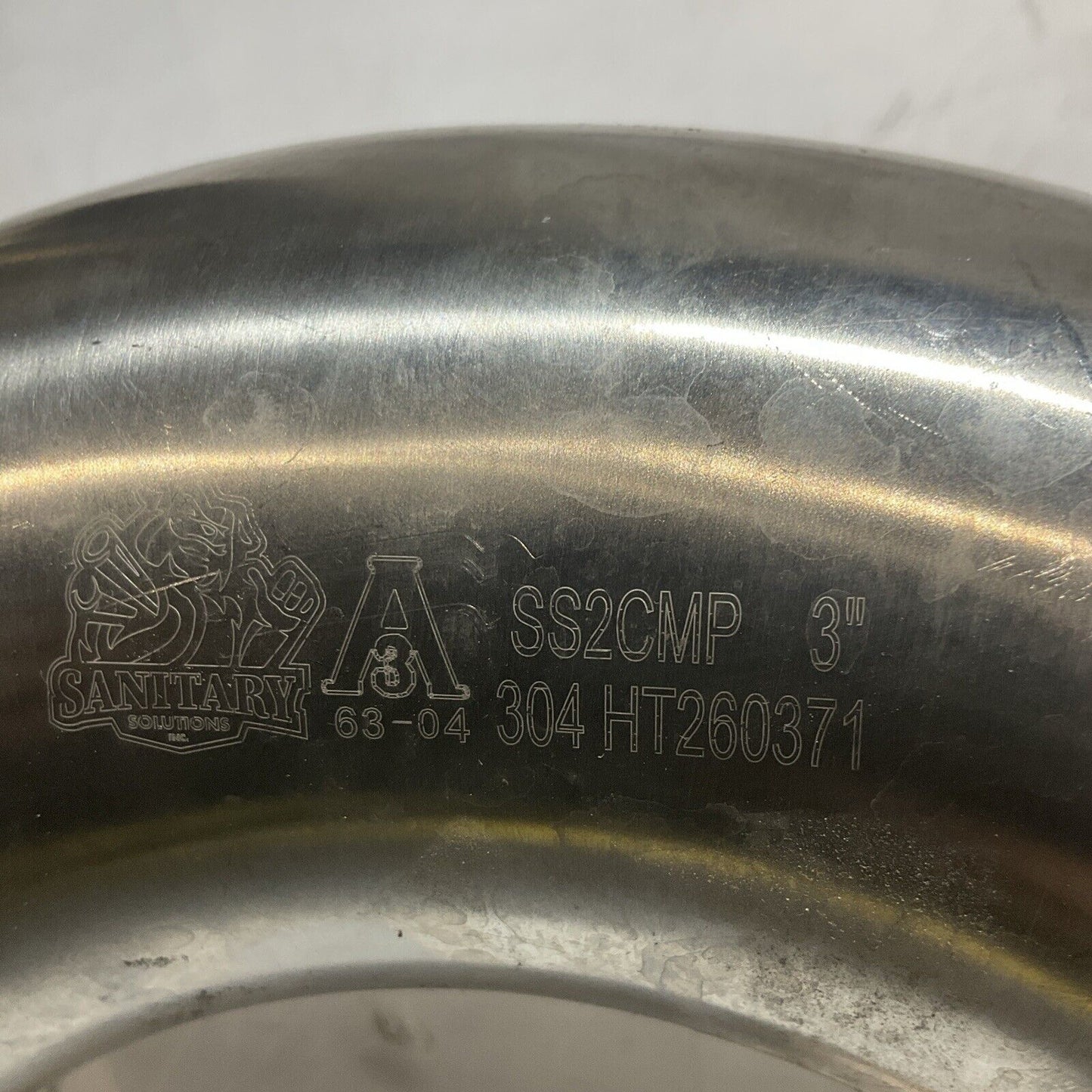 QTY 2 SANITARY SS2CM ELBOW WITH CLAMP 90DEG PIPE RM6