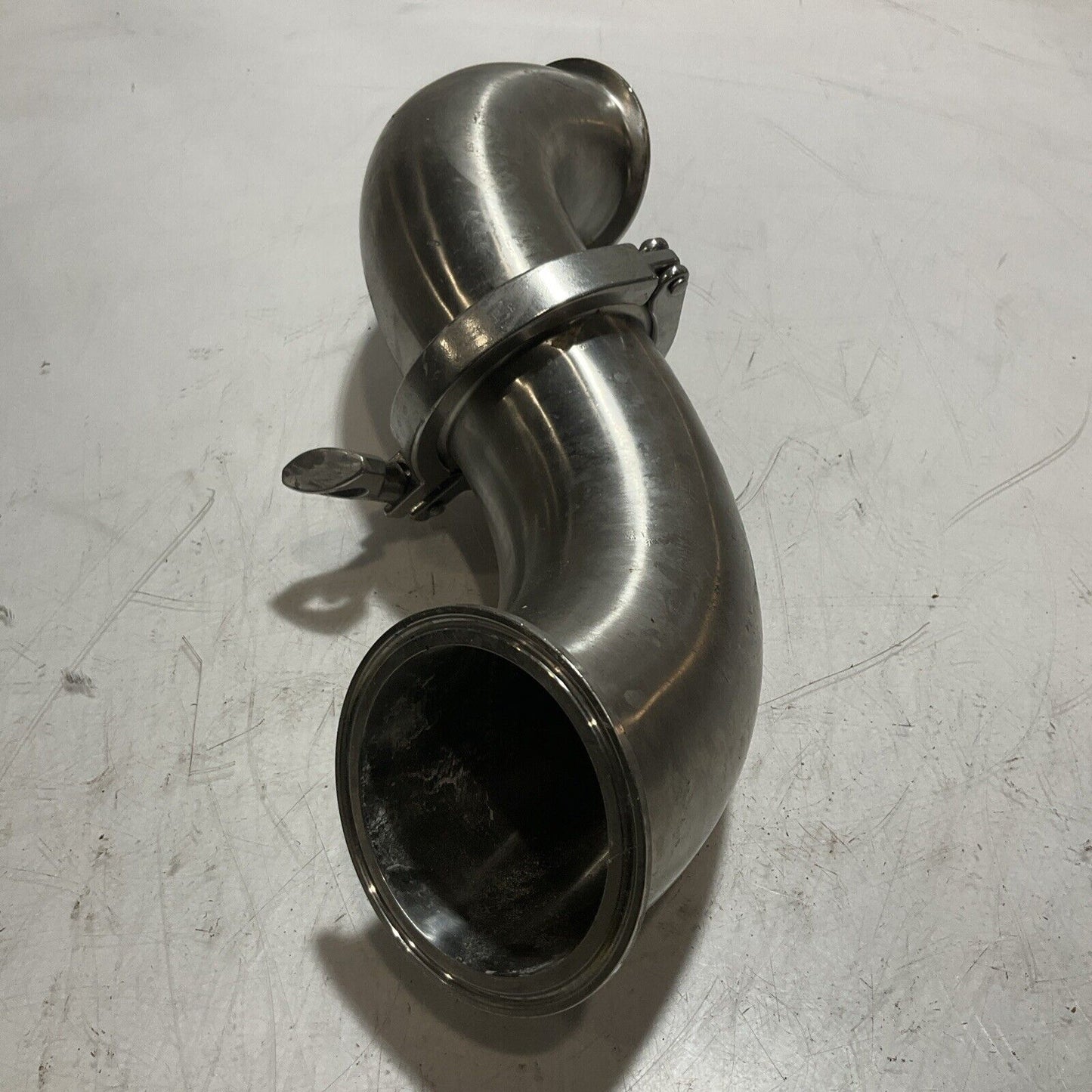QTY 2 SANITARY SS2CM ELBOW WITH CLAMP 90DEG PIPE RM6