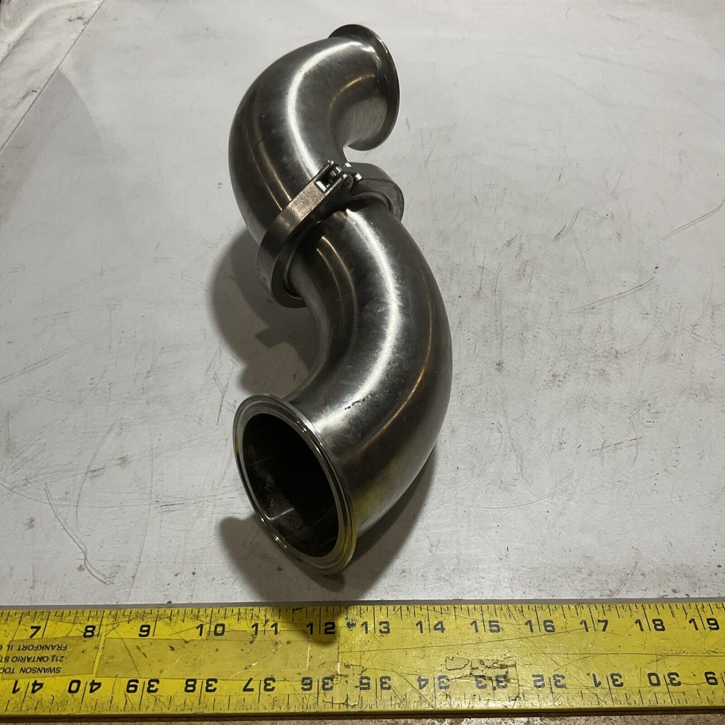 QTY 2 SANITARY SS2CM ELBOW WITH CLAMP 90DEG PIPE RM6