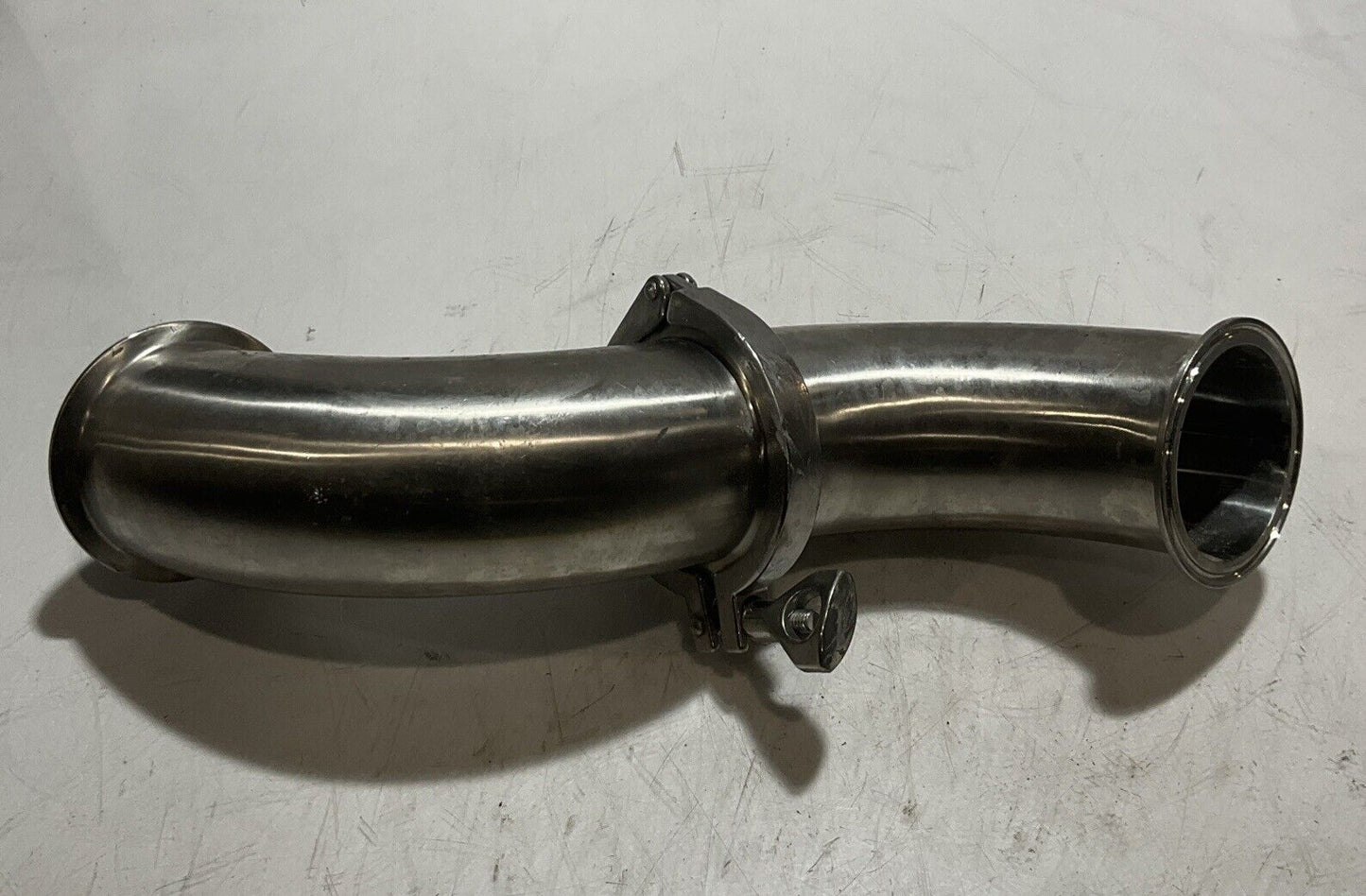 QTY 2 SANITARY SS2CM ELBOW WITH CLAMP 90DEG PIPE RM6